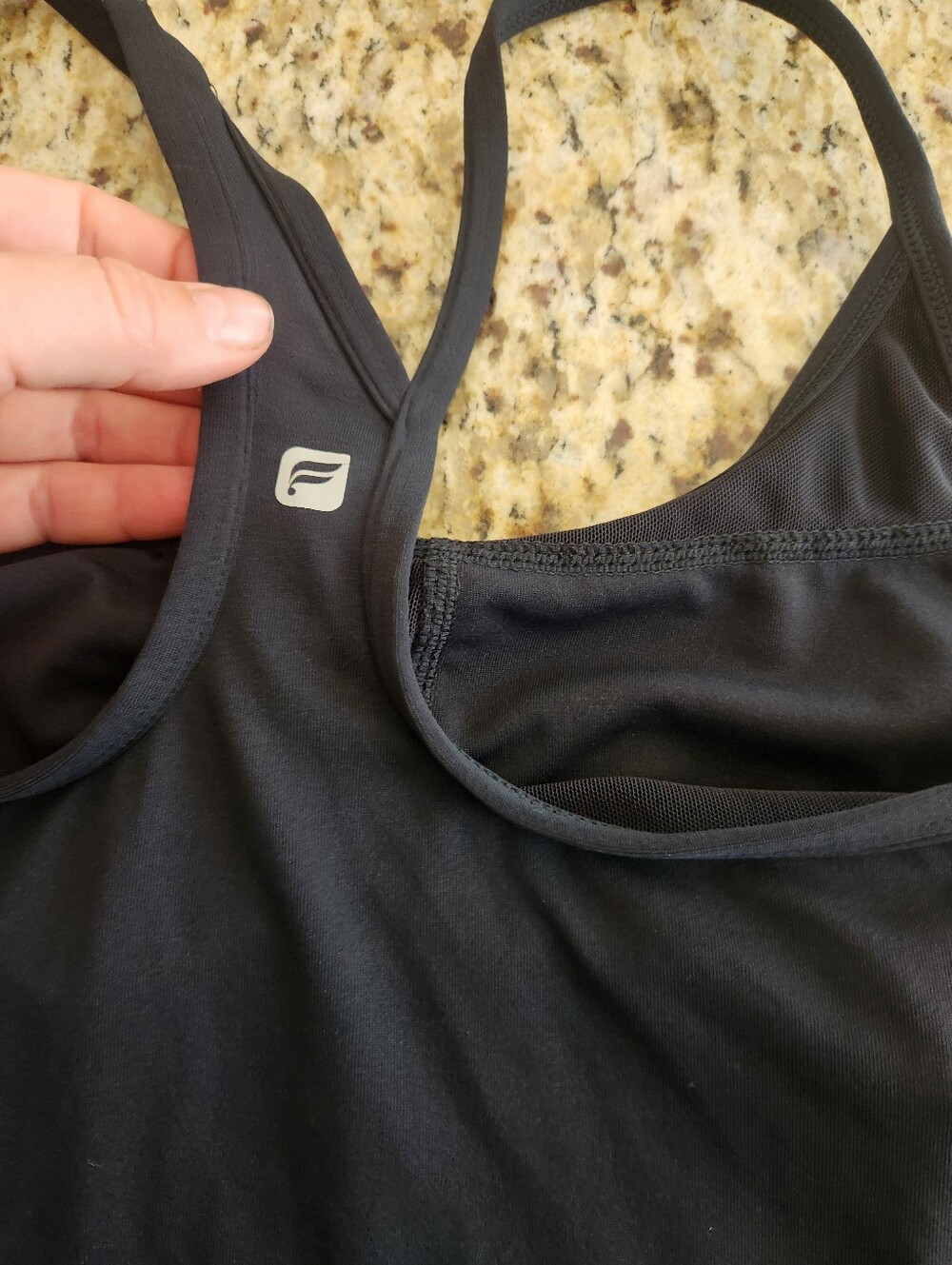 Fabletics Black Racerback Stretch Tank - Picture 3 of 4